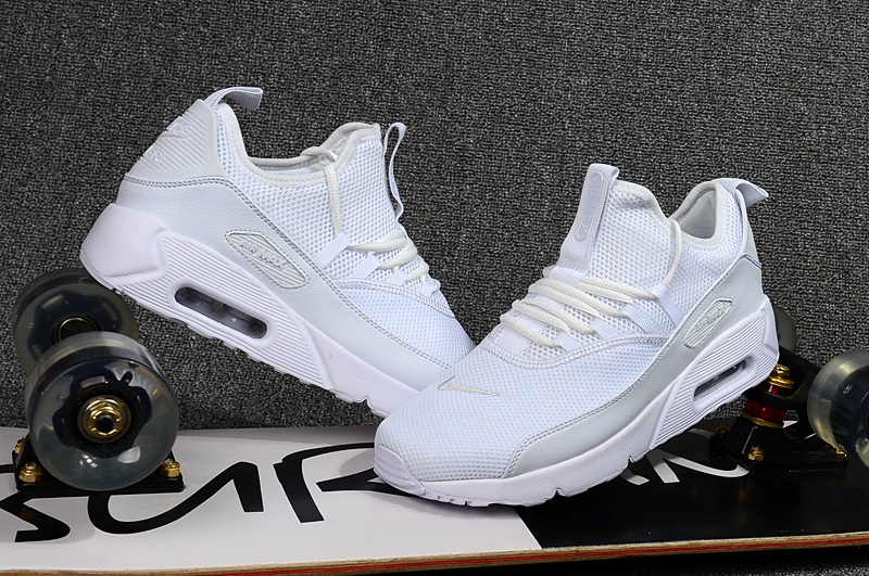 2018 Men Nike Air Max 90 EZ All White Shoes